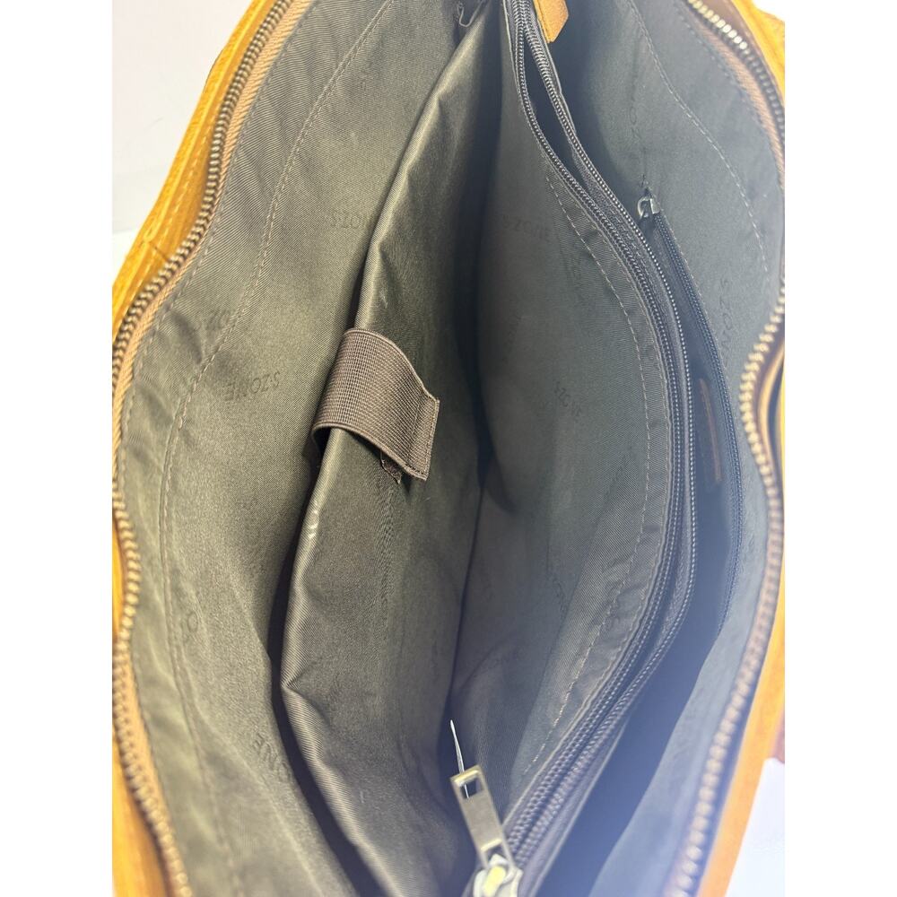 Brown Leather Crossbody Tote Work Travel Everyday Shoulder Bag S Zone 10.5 - Picture 7 of 11